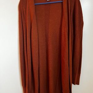 Long Burnt Orange Cardigan